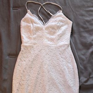 short white lace bodycon